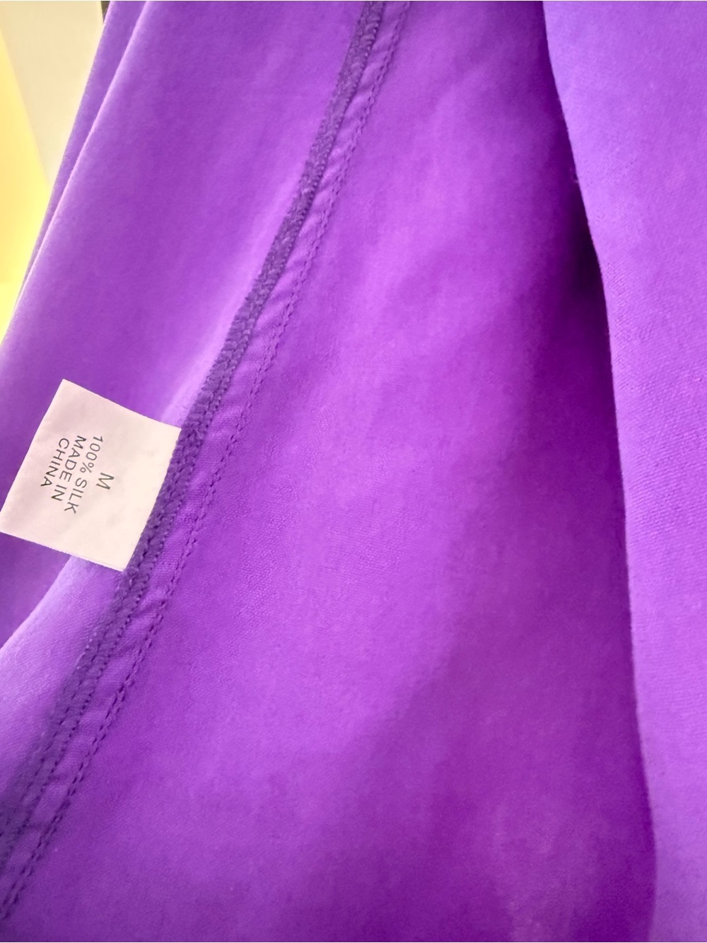 Vintage 100% Silk Purple Button-Down Blouse Size Medium - Picture 4 of 4